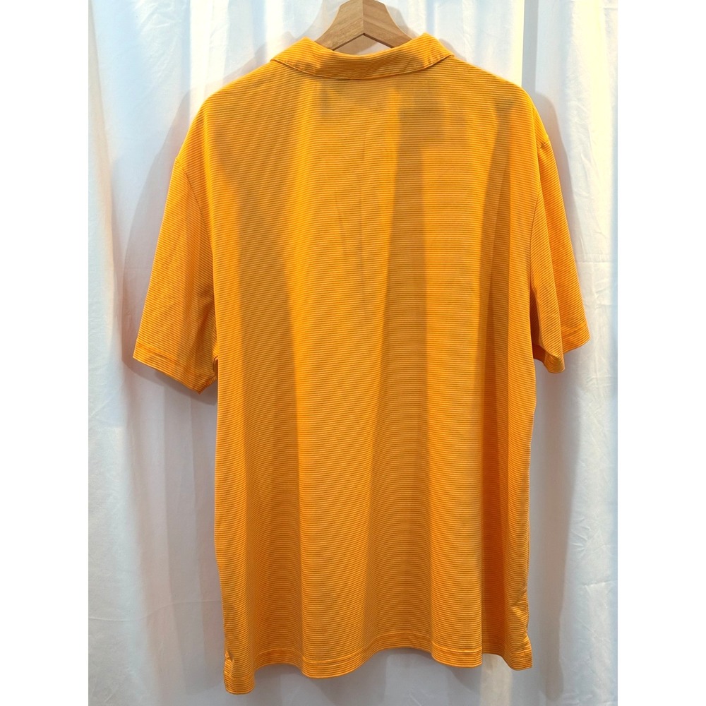 Adidas Golf Men's Polo Shirt Striped Orange White Size 2XL - Picture 2 of 5
